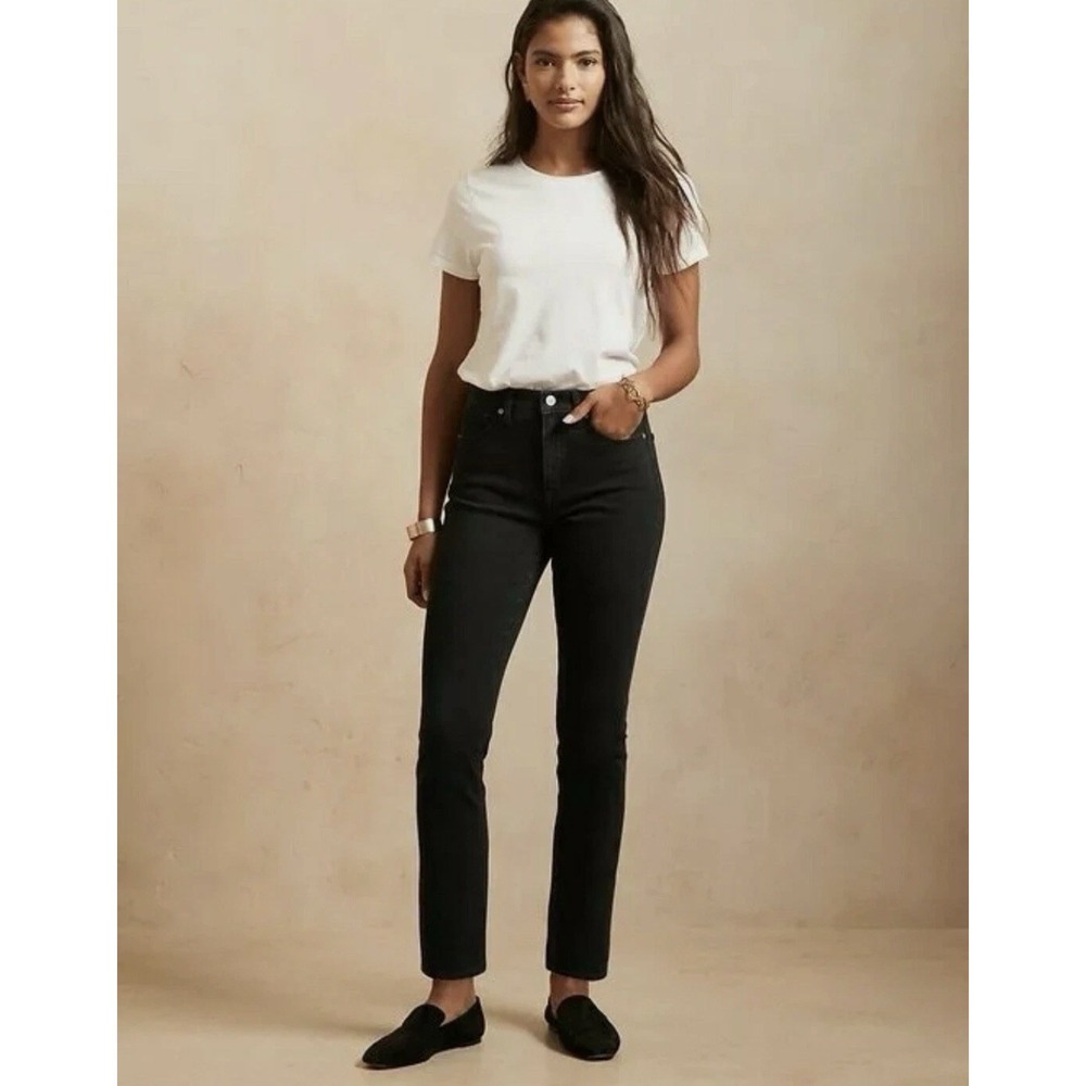 NWT Banana Republic High Rise Slim Stretch Ankle Jeans Black Size 32 Neutral